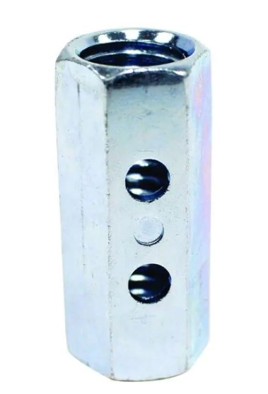 SIMPSON COUPLER NUT 7/8" W/ INDICATOR HOLES ZINC PLATED - 10/BX